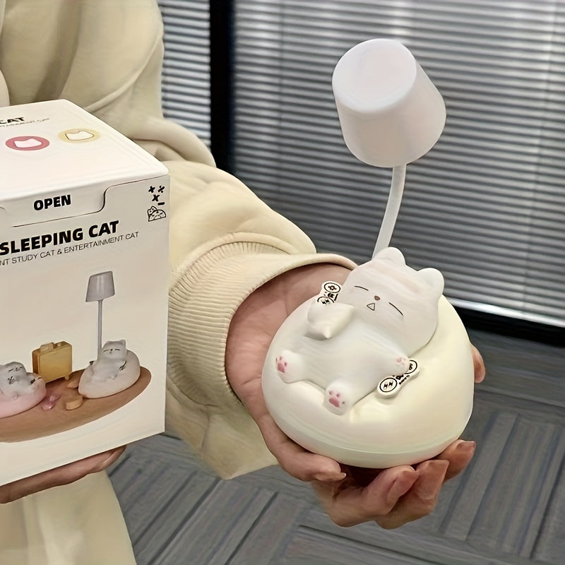 Cute Cat - Shaped Night Light, 3 - Level Brightness Adjustable, Tap to Light Up. Warm Light for Sleep & Atmosphere.