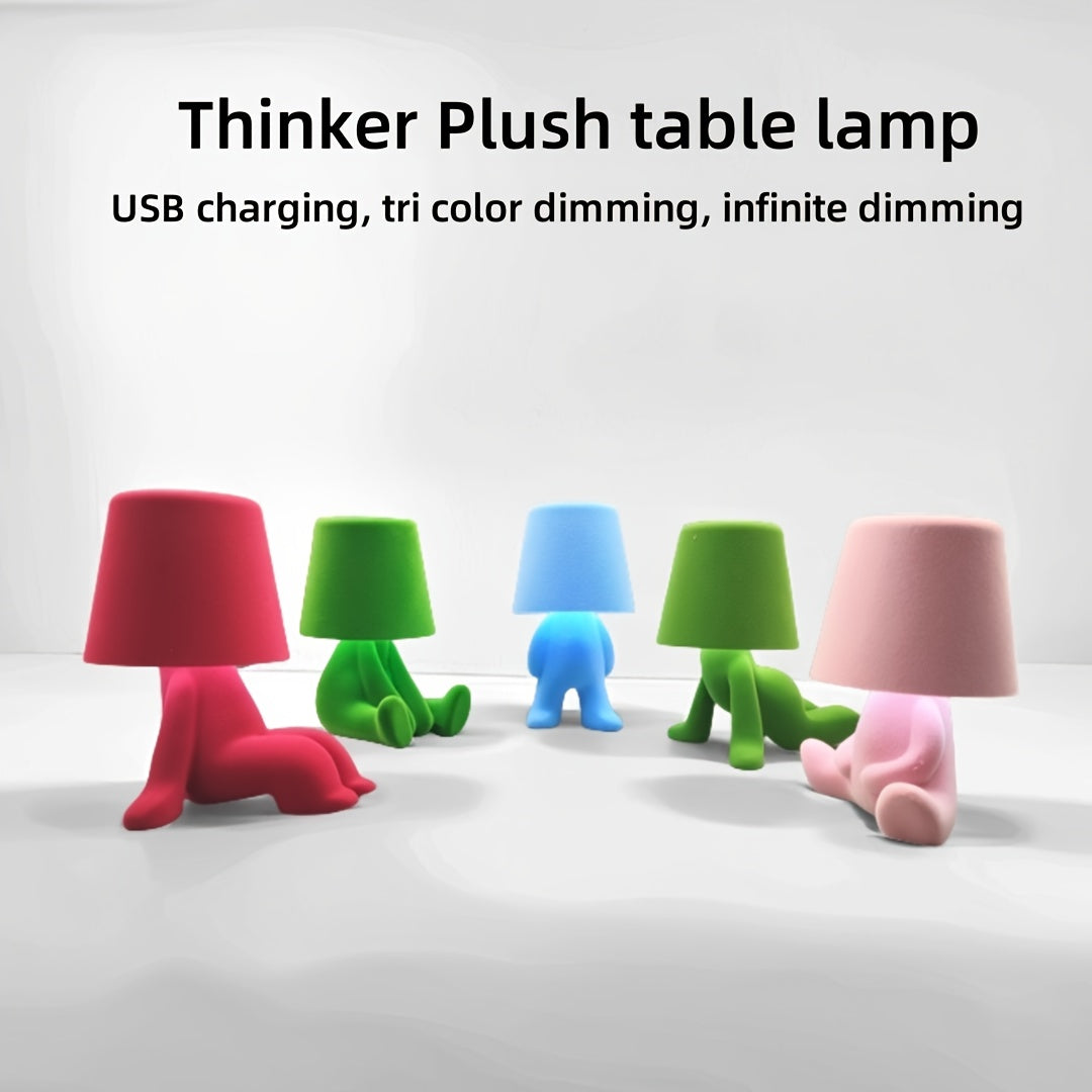 1pc, Colorful Creative Felt Lamp, Home Decor Table Lamp, Bedroom Living Room Ornament, LED Rechargeable with Touch Switch, Adjustable Brightness, Three-Color Dimming, Artistic Display, Bedside Ambiance Night Light, Perfect for Holiday Gifts, Dining Bar