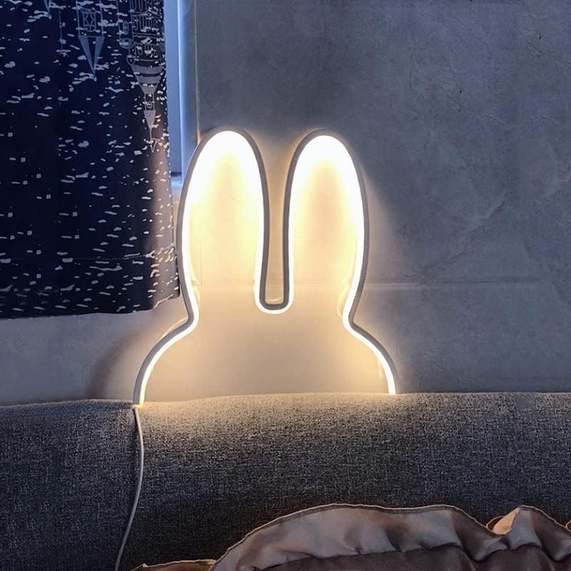 1pc Cute Rabbit LED Wall Lamp - USB Plug-in, Three-Color Dimmable Night Light for Bedroom, Office, Study Room Decor, Ideal Gift for Mother'S Day & Valentine'S Day, Study Room Light | Playful Design | USB Powered Lamp, Rabbit Night Light