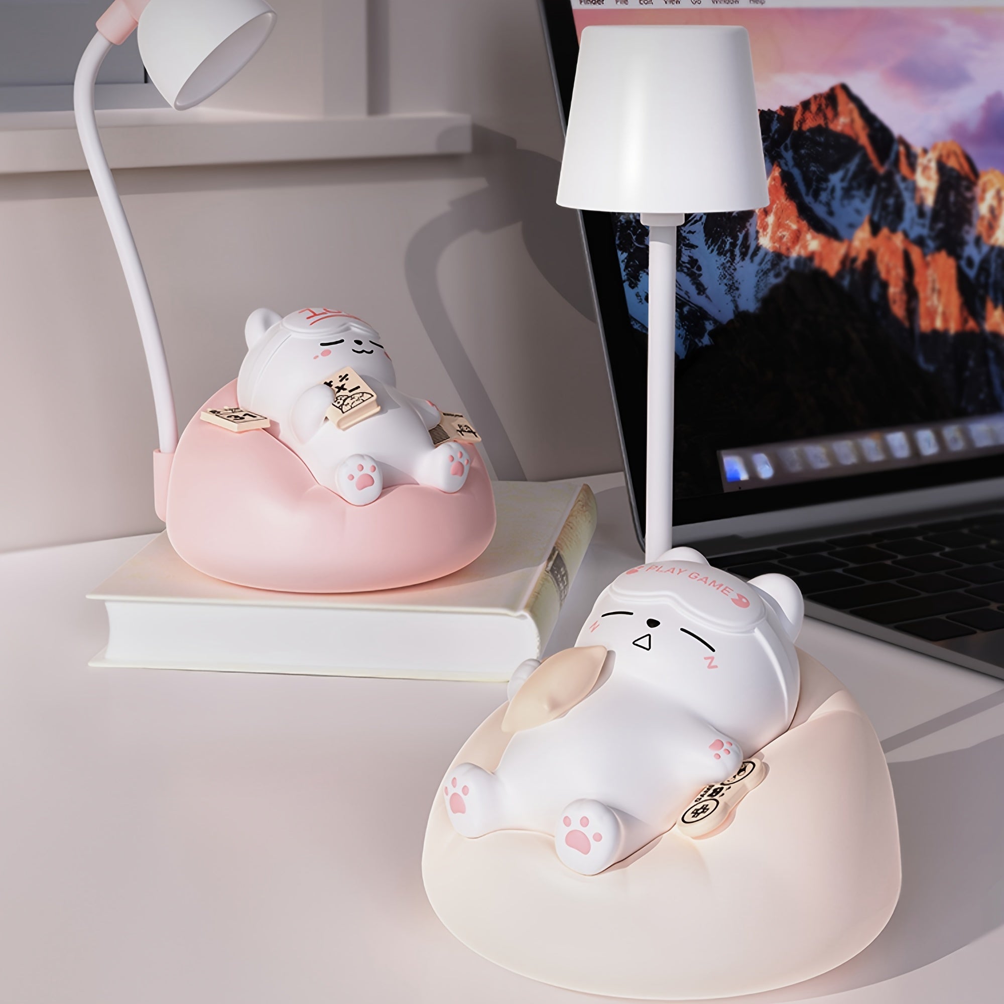 1pcs Art Deco Style Dimmable Animal Themed Table Lamp, USB Powered with Touch Control, 3-Level Adjustable Brightness, Battery-Powered with 1200mAh Rechargeable Lithium Battery, Plastic Shade Desk Lamp for Bedroom, Study, Office Decor, Ideal Gift for