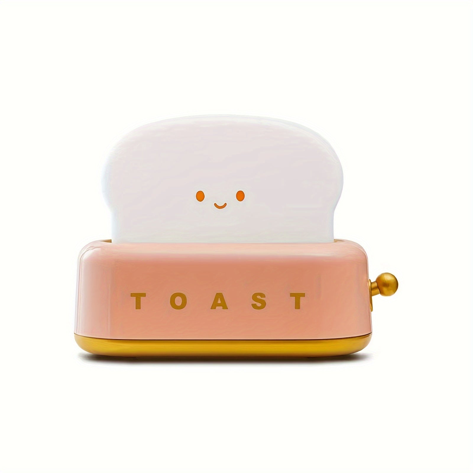 [Rechargeable LED Night Light] Staaricc Rechargeable Cute Toaster-Shaped LED Night Light - Warmth Illuminates Every Moment, Decorative Table Lamp in Green/Orange/Pink, Perfect for Christmas, Birthday, or Home Gift