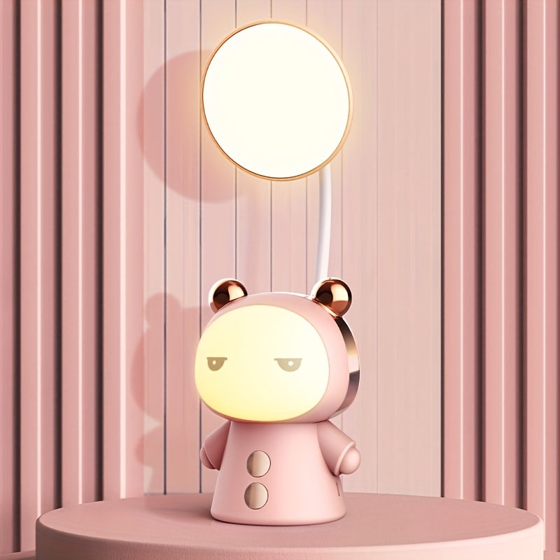 [Unlimited Cuteness] Auspicious Doll Table Lamp | Foldable Rechargeable Eye Protection Bedside Lamp Supports USB Multiple Charging Modes Three Colors For Your Choice Three Levels Of Brightness Adjustable As You Want