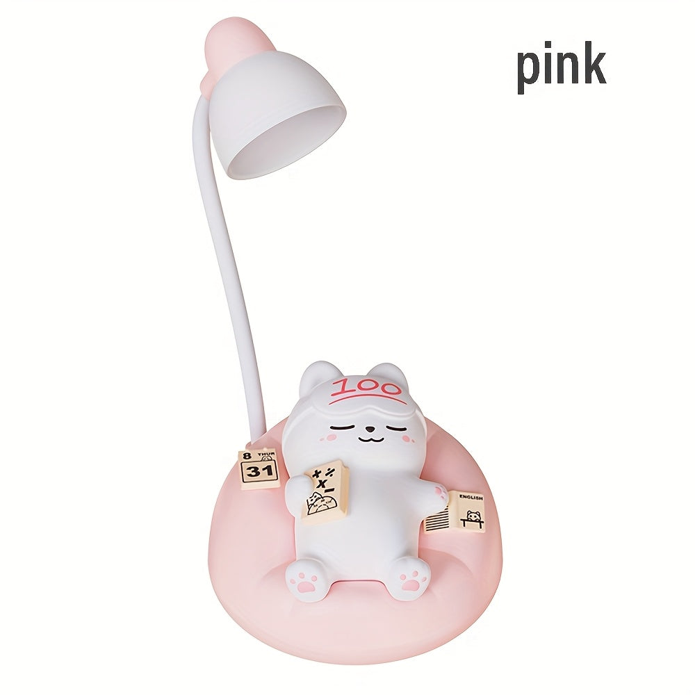 1pc soft cat night light, bedroom bedside USB rechargeable table lamp, 3 level brightness adjustment pat light, bedroom companion sleep light, office decompression light, study room decoration small table lamp, holiday gift ambient light