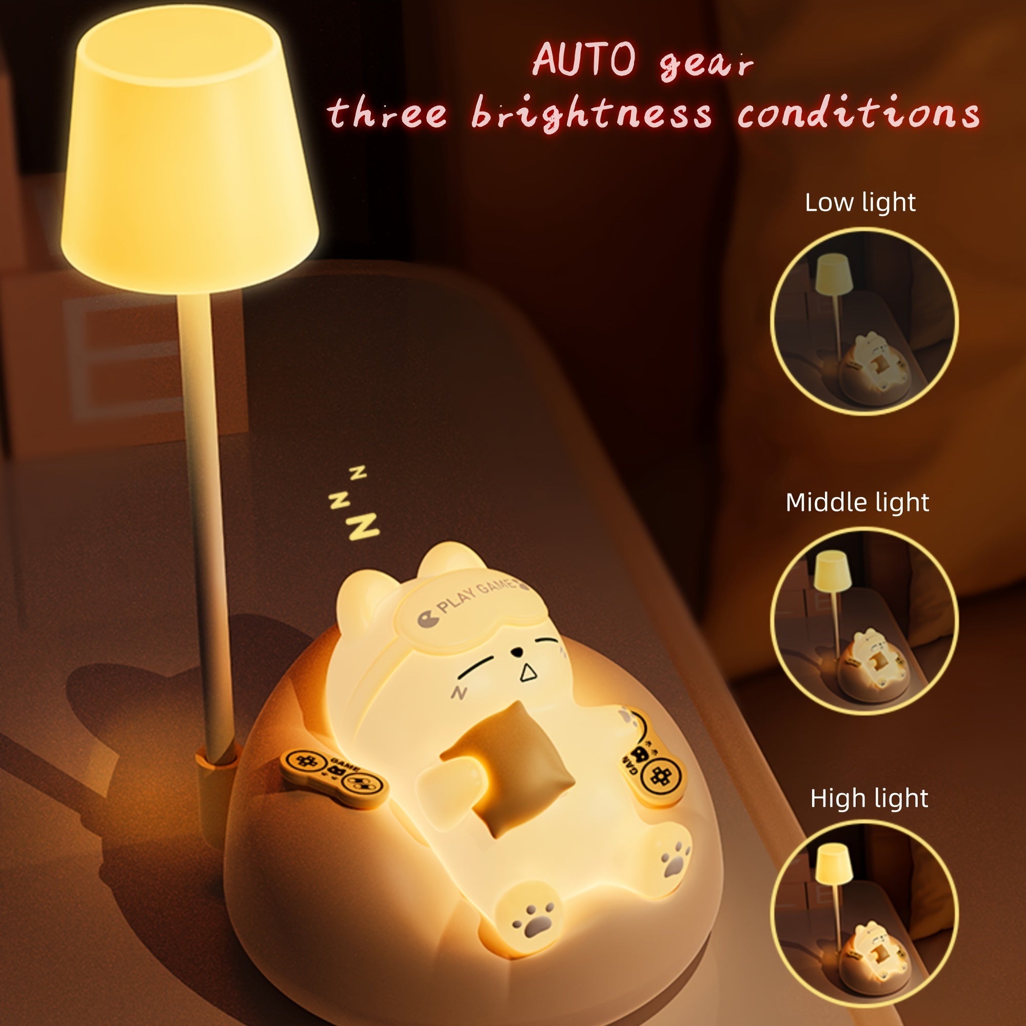 1pcs Art Deco Style Dimmable Animal Themed Table Lamp, USB Powered with Touch Control, 3-Level Adjustable Brightness, Battery-Powered with 1200mAh Rechargeable Lithium Battery, Plastic Shade Desk Lamp for Bedroom, Study, Office Decor, Ideal Gift for
