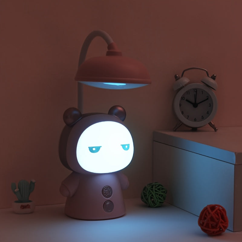 [Unlimited Cuteness] Auspicious Doll Table Lamp | Foldable Rechargeable Eye Protection Bedside Lamp Supports USB Multiple Charging Modes Three Colors For Your Choice Three Levels Of Brightness Adjustable As You Want