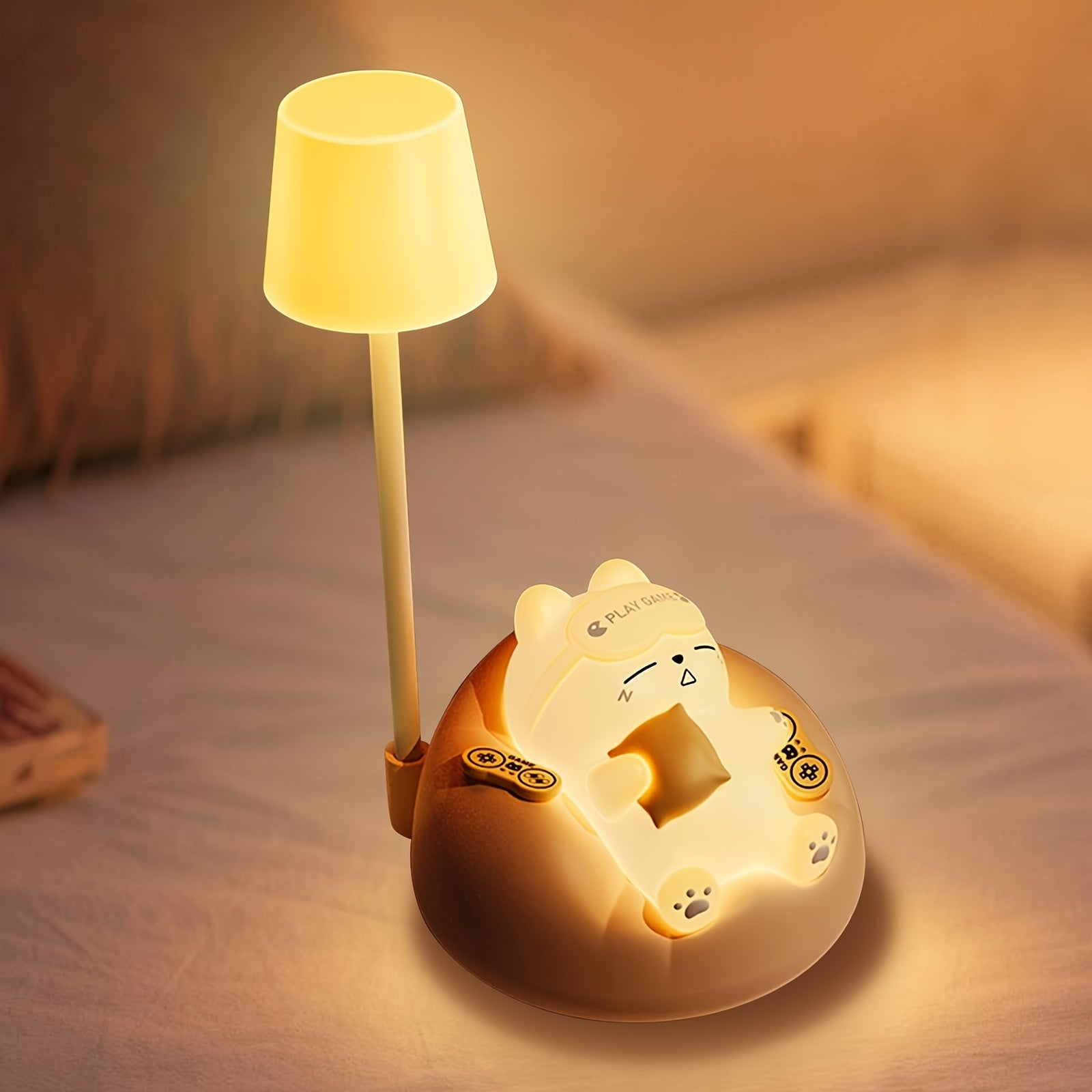 Cute Cat - Shaped Night Light, 3 - Level Brightness Adjustable, Tap to Light Up. Warm Light for Sleep & Atmosphere.