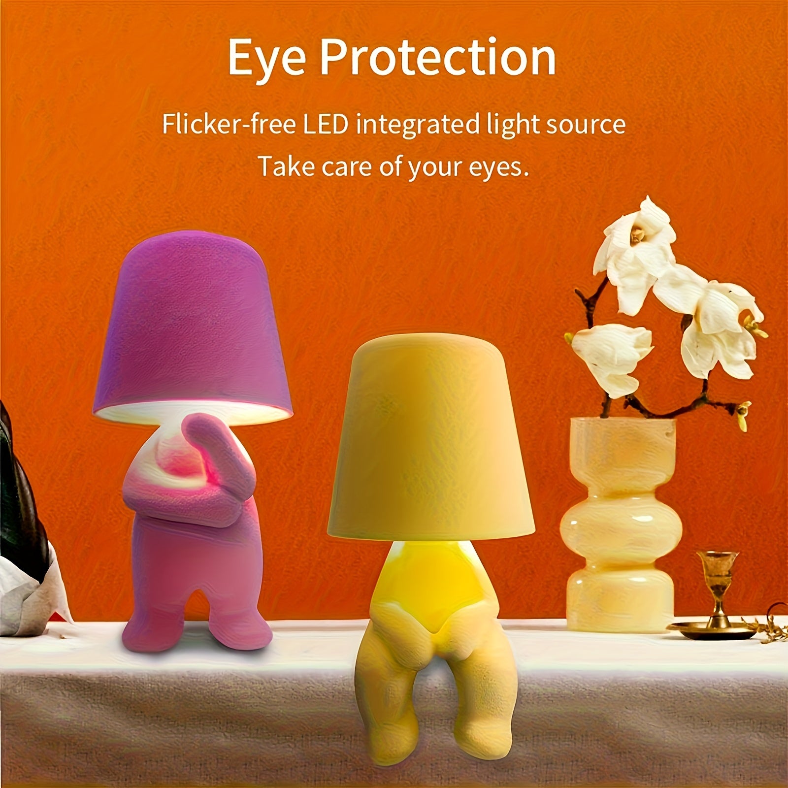 WattUp Rechargeable LED Plush Table Lamp - Colorful Cartoon Animal Design, USB-Powered Soft Night Light for Bedroom, Living Room, Dining & Bar Decor, Cute Lights, Playful Lampshade, Decorative Lampshade
