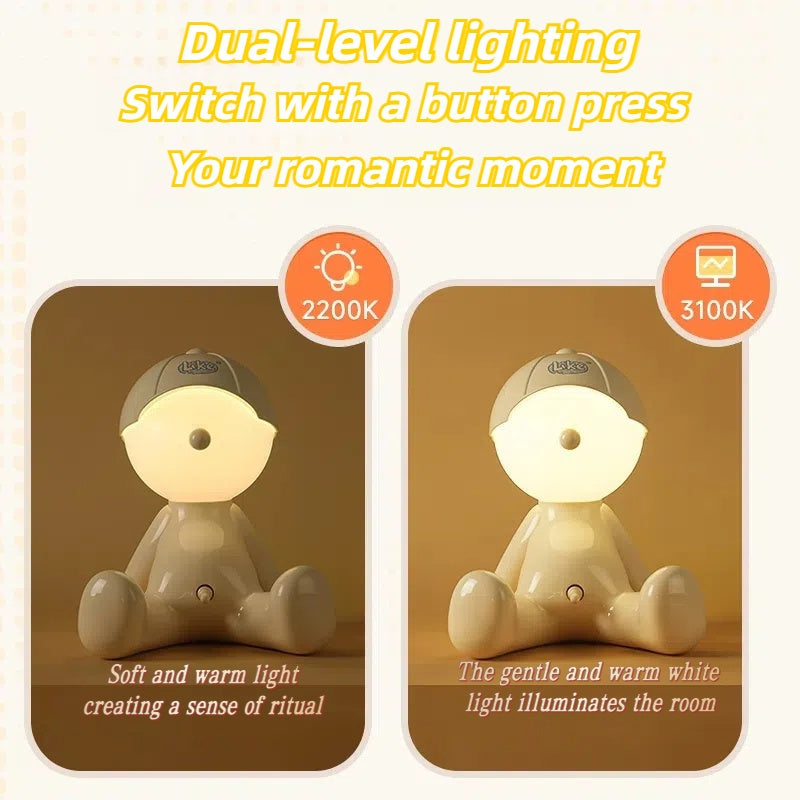 3-Color USB Lights - Adjustable Brightness & Color, RGB Cartoon Head USB Lights - Button Control, Durable ABS Material, Perfect for Bedroom or Living Room Decor, Unique Gift Idea for Friends and Family, Compatible with Laptops, USB Accessories, Best