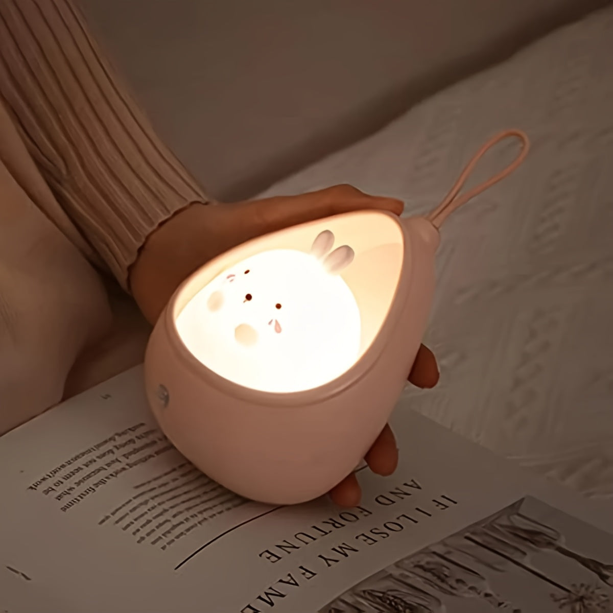 Smart Night Light Motion Sensor Warm Light USB Rechargeable Cute Animal LED Desk Lamp Gifts Silicone Wall Lights for Bedroom, Modern Style, Solid Color, USB Powered, Lithium Battery, Plastic Shade, Tabletop Mounting, Downlight Lighting Method, Switch