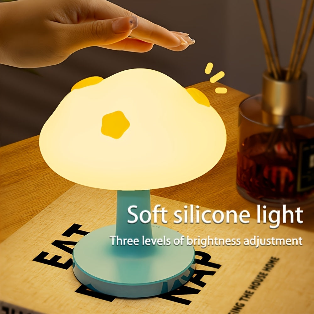 1pc Cloud LED Smart Light, USB Rechargeable Atmospheric Night Light, 3-Level Dimmable Lighting, 3-Level Brightness Adjustable Decorative Light, Office Light, Cute Sleep Bedside Light, Suitable for Bedrooms, Living Rooms, and Holiday Gifts, Bedroom