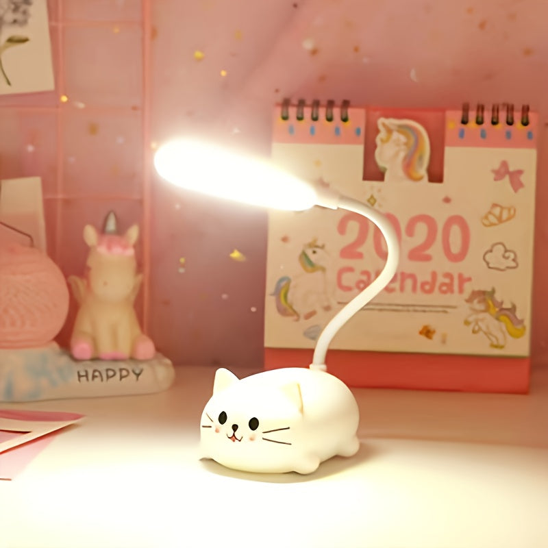 1pc Adjustable Table Lamp, Cartoon Cute Cat Night Light, Cordless Table Lamp, Lamps for Living Room, Cute Lamp, Table Lamp, Bedroom Lighting, Nightstand Lamp, Cartoon Lamp, Fun Decor, Lightweight Construction, Portable Design, Usbpowered Lamp, Adjustable