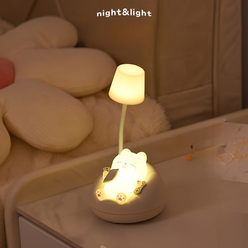 Cute Cat - Shaped Night Light, 3 - Level Brightness Adjustable, Tap to Light Up. Warm Light for Sleep & Atmosphere.