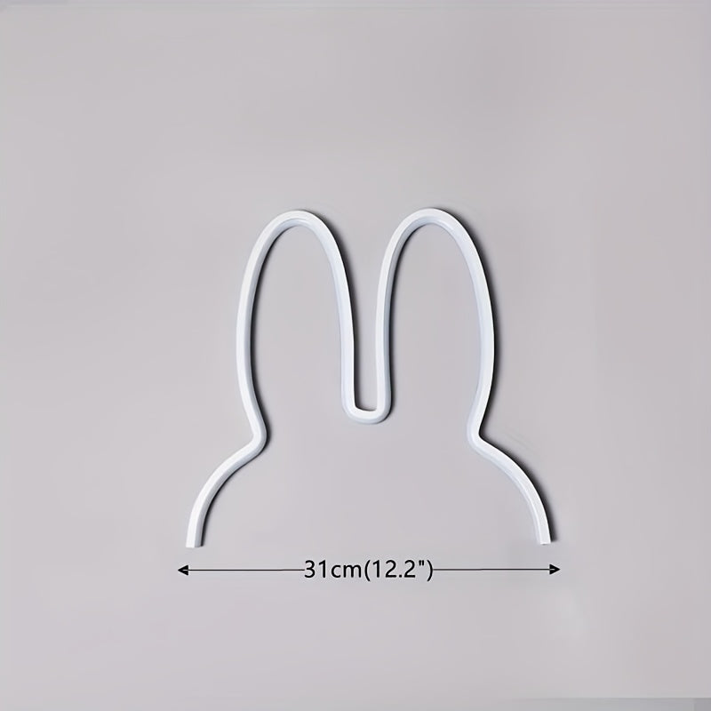 1pc Cute Rabbit LED Wall Lamp - USB Plug-in, Three-Color Dimmable Night Light for Bedroom, Office, Study Room Decor, Ideal Gift for Mother'S Day & Valentine'S Day, Study Room Light | Playful Design | USB Powered Lamp, Rabbit Night Light