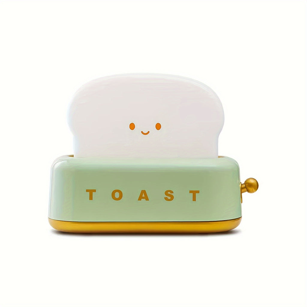 [Rechargeable LED Night Light] Staaricc Rechargeable Cute Toaster-Shaped LED Night Light - Warmth Illuminates Every Moment, Decorative Table Lamp in Green/Orange/Pink, Perfect for Christmas, Birthday, or Home Gift