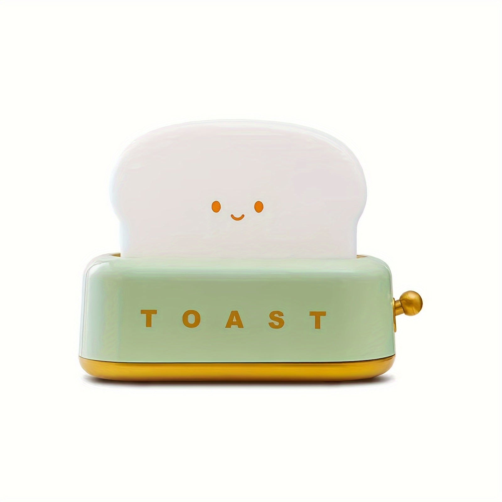 [Rechargeable LED Night Light] Staaricc Rechargeable Cute Toaster-Shaped LED Night Light - Warmth Illuminates Every Moment, Decorative Table Lamp in Green/Orange/Pink, Perfect for Christmas, Birthday, or Home Gift