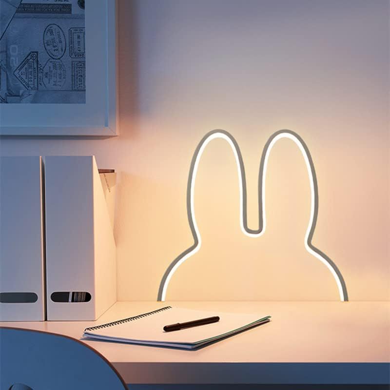 1pc Cute Rabbit LED Wall Lamp - USB Plug-in, Three-Color Dimmable Night Light for Bedroom, Office, Study Room Decor, Ideal Gift for Mother'S Day & Valentine'S Day, Study Room Light | Playful Design | USB Powered Lamp, Rabbit Night Light