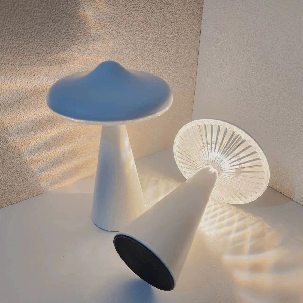 UFO Mushroom Table Lamp - Modern Dimmable Desk Light with Rechargeable Battery, Cute Camping Atmosphere for Bedroom, Night Light for Bedside or Restaurant Decor, Camping Decor | Modern Desk Lamp | Plastic Construction, Desk Lamps for Bedroo