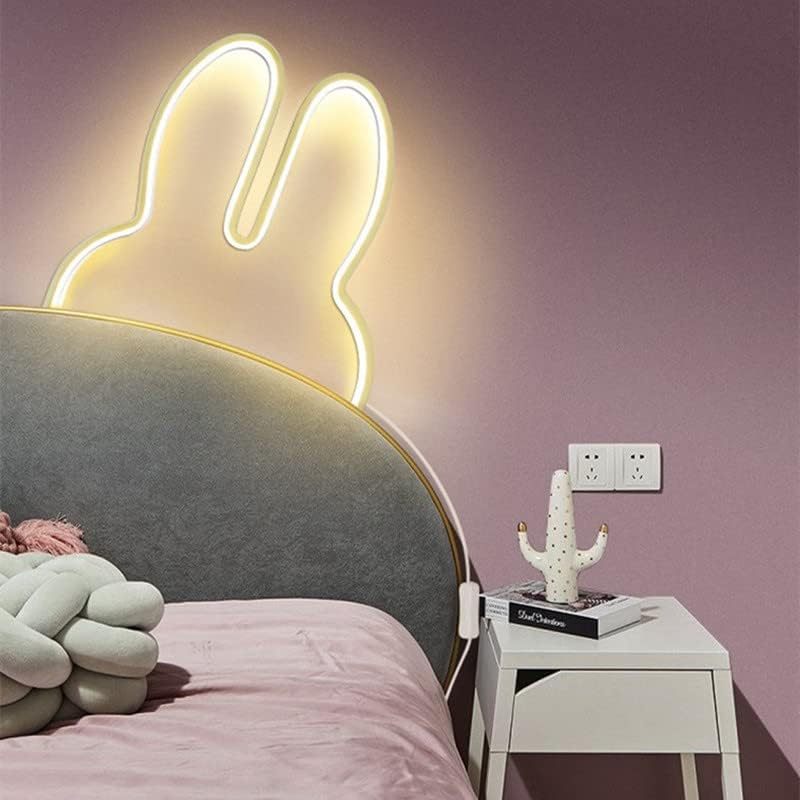 1pc Cute Rabbit LED Wall Lamp - USB Plug-in, Three-Color Dimmable Night Light for Bedroom, Office, Study Room Decor, Ideal Gift for Mother'S Day & Valentine'S Day, Study Room Light | Playful Design | USB Powered Lamp, Rabbit Night Light