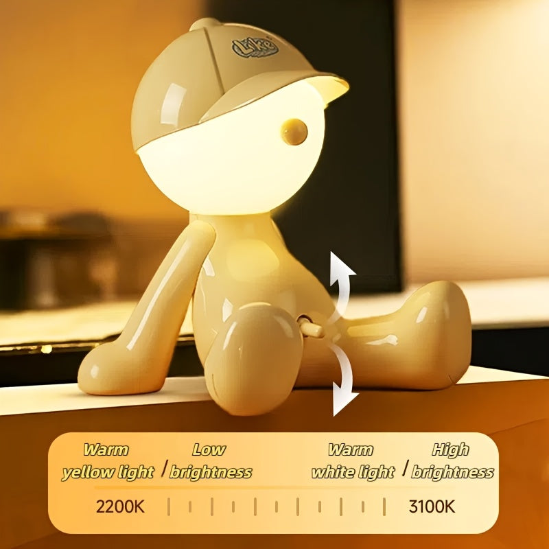 3-Color USB Lights - Adjustable Brightness & Color, RGB Cartoon Head USB Lights - Button Control, Durable ABS Material, Perfect for Bedroom or Living Room Decor, Unique Gift Idea for Friends and Family, Compatible with Laptops, USB Accessories, Best