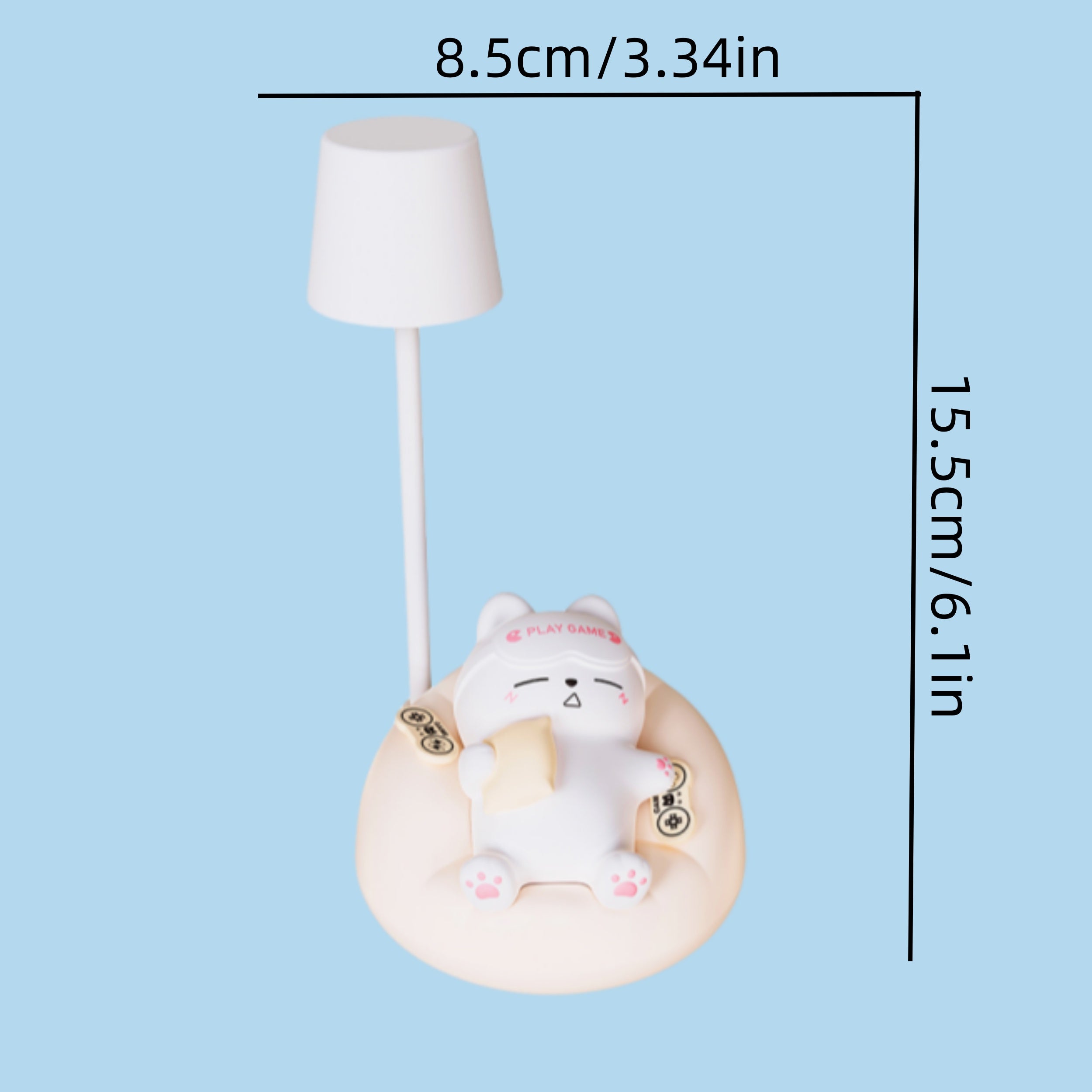 1pcs Art Deco Style Dimmable Animal Themed Table Lamp, USB Powered with Touch Control, 3-Level Adjustable Brightness, Battery-Powered with 1200mAh Rechargeable Lithium Battery, Plastic Shade Desk Lamp for Bedroom, Study, Office Decor, Ideal Gift for