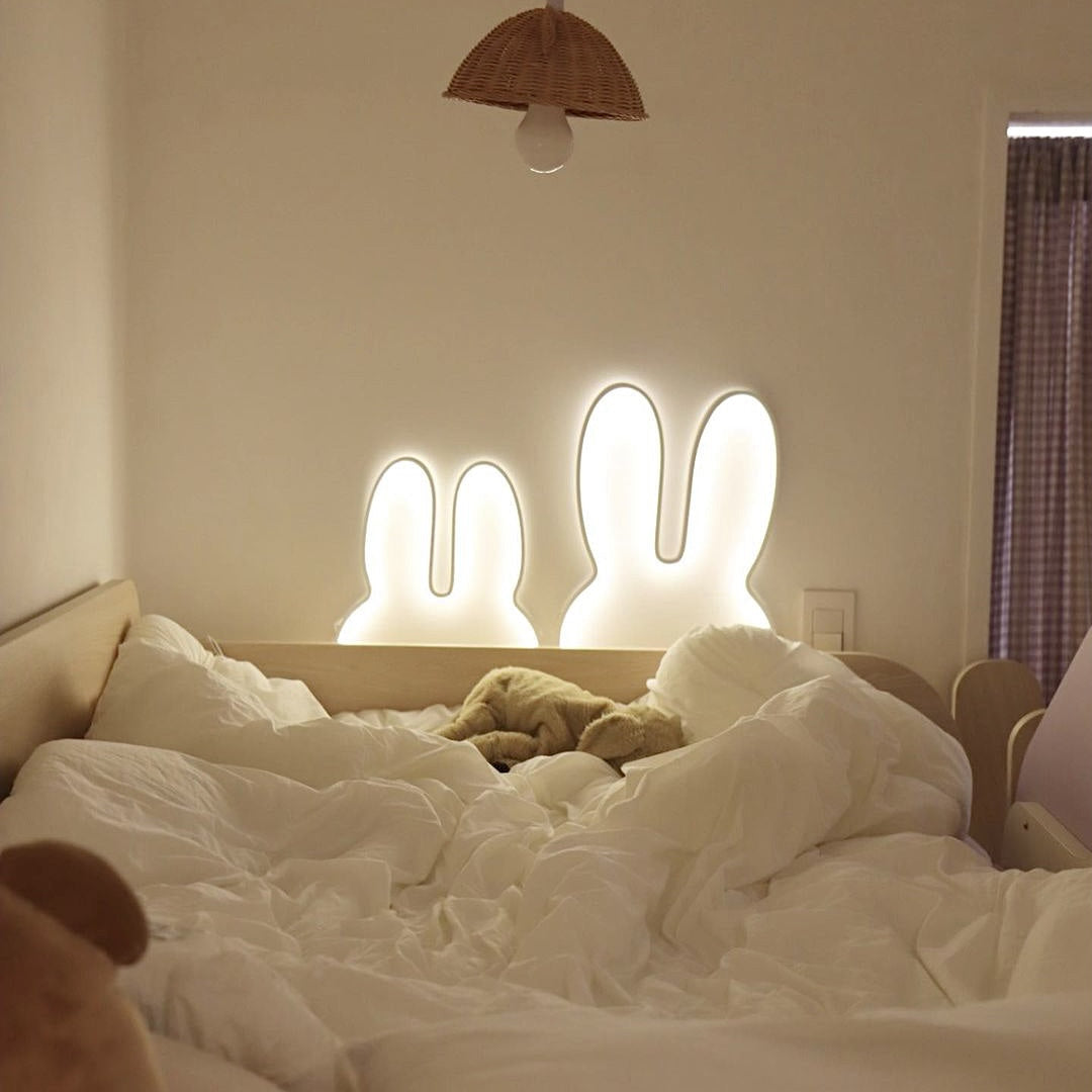 1pc Cute Rabbit LED Wall Lamp - USB Plug-in, Three-Color Dimmable Night Light for Bedroom, Office, Study Room Decor, Ideal Gift for Mother'S Day & Valentine'S Day, Study Room Light | Playful Design | USB Powered Lamp, Rabbit Night Light