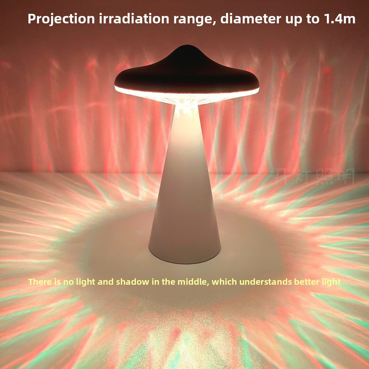 UFO Mushroom Table Lamp - Modern Dimmable Desk Light with Rechargeable Battery, Cute Camping Atmosphere for Bedroom, Night Light for Bedside or Restaurant Decor, Camping Decor | Modern Desk Lamp | Plastic Construction, Desk Lamps for Bedroo