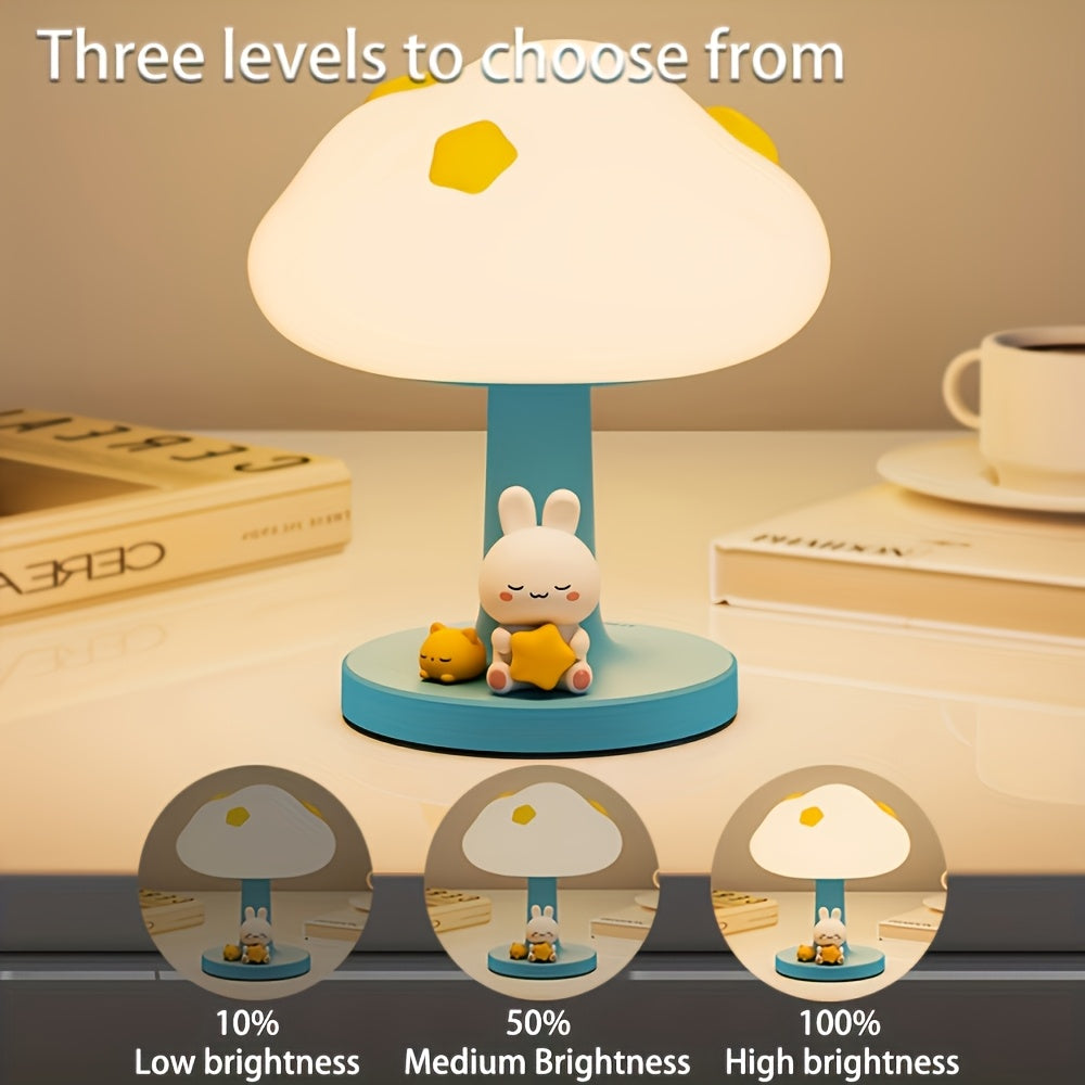 1pc Cloud LED Smart Light, USB Rechargeable Atmospheric Night Light, 3-Level Dimmable Lighting, 3-Level Brightness Adjustable Decorative Light, Office Light, Cute Sleep Bedside Light, Suitable for Bedrooms, Living Rooms, and Holiday Gifts, Bedroom